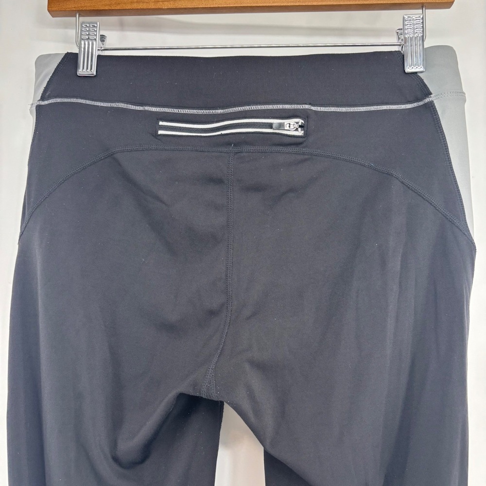Athleta HOMESTRETCH RUN TIGHT Gray Colorblock Running Leggings Ankle Zip Medium - Picture 5 of 10